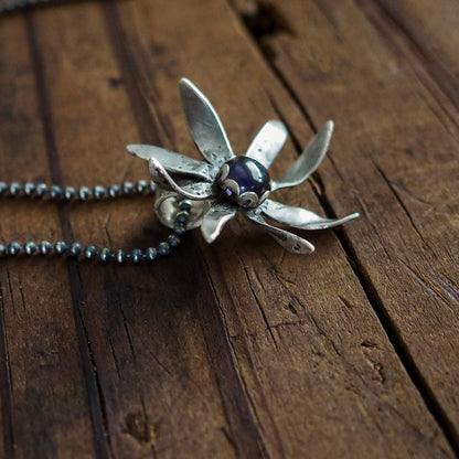 Wildflower + Gem Pendant Necklace #4