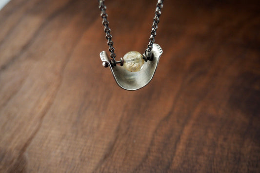 Valley Spinner Rutilated Quartz + Silver Necklace