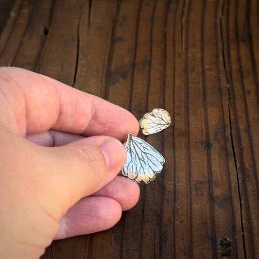 Pressed Columbine Leaf Studs