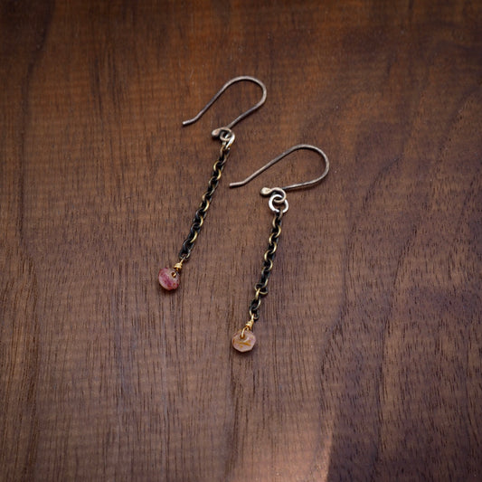 Drop Chain Tourmaline Earrings