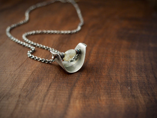 Valley Spinner Rutilated Quartz + Silver Necklace