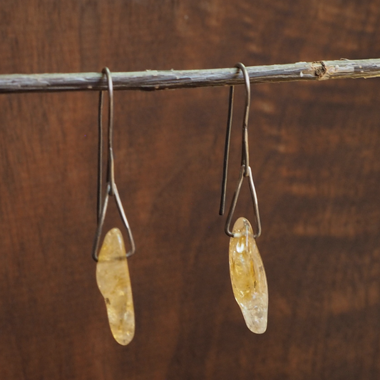 Citrine Nugget Dangles #1