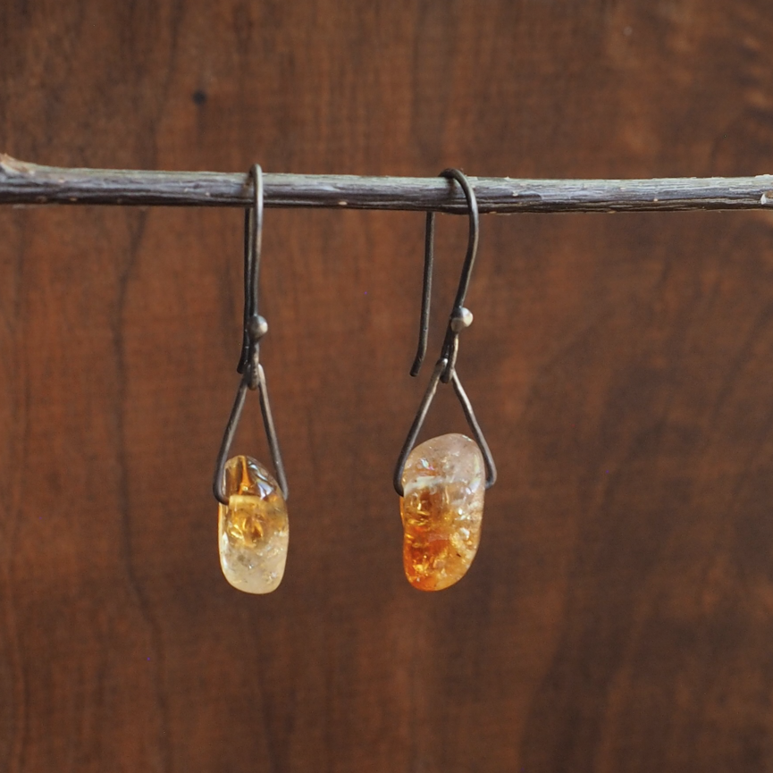 Citrine Nugget Dangles #2
