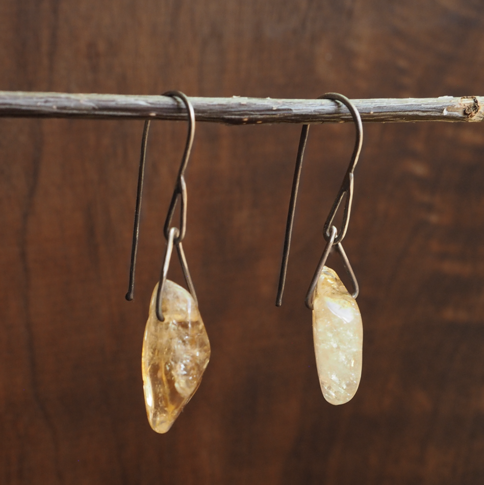 Citrine Nugget Dangles #3