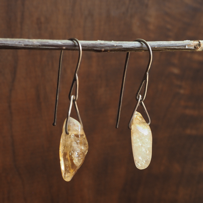 Citrine Nugget Dangles #3