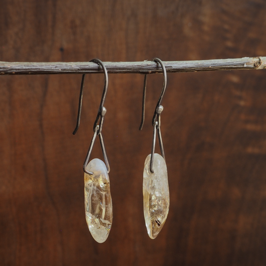 Citrine Nugget Dangles #4
