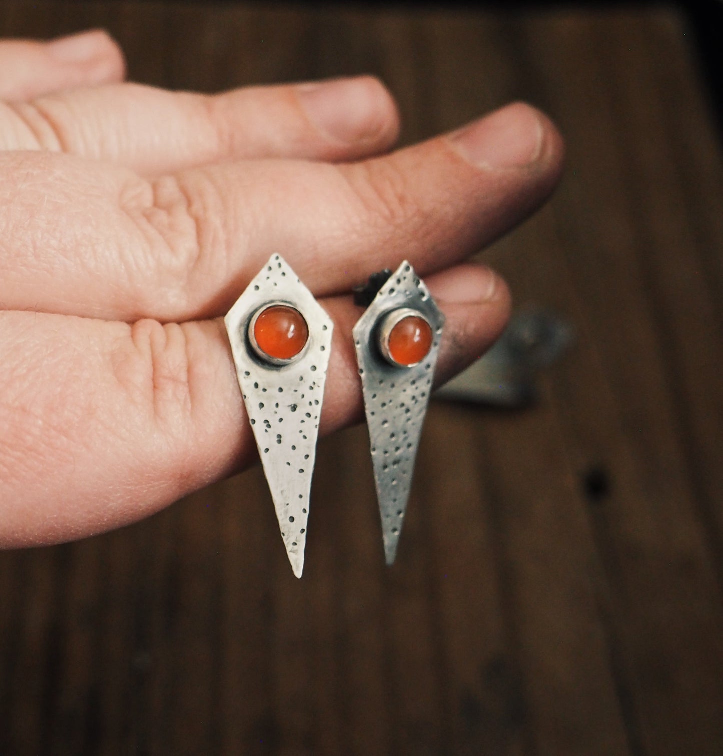 Self-Guided Studs (Carnelian)