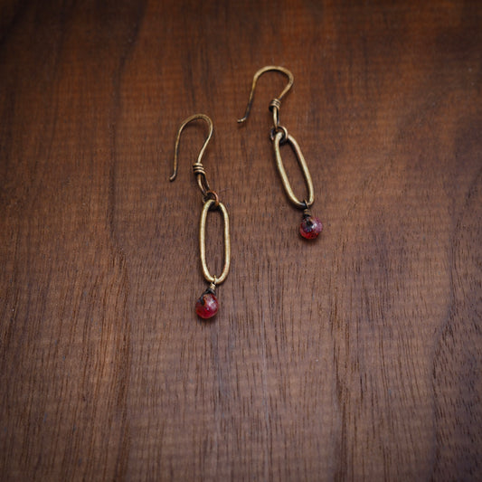 Drop Link Tourmaline Earrings