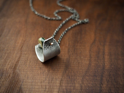Valley Spinner Rhyolite Jasper + Silver Necklace