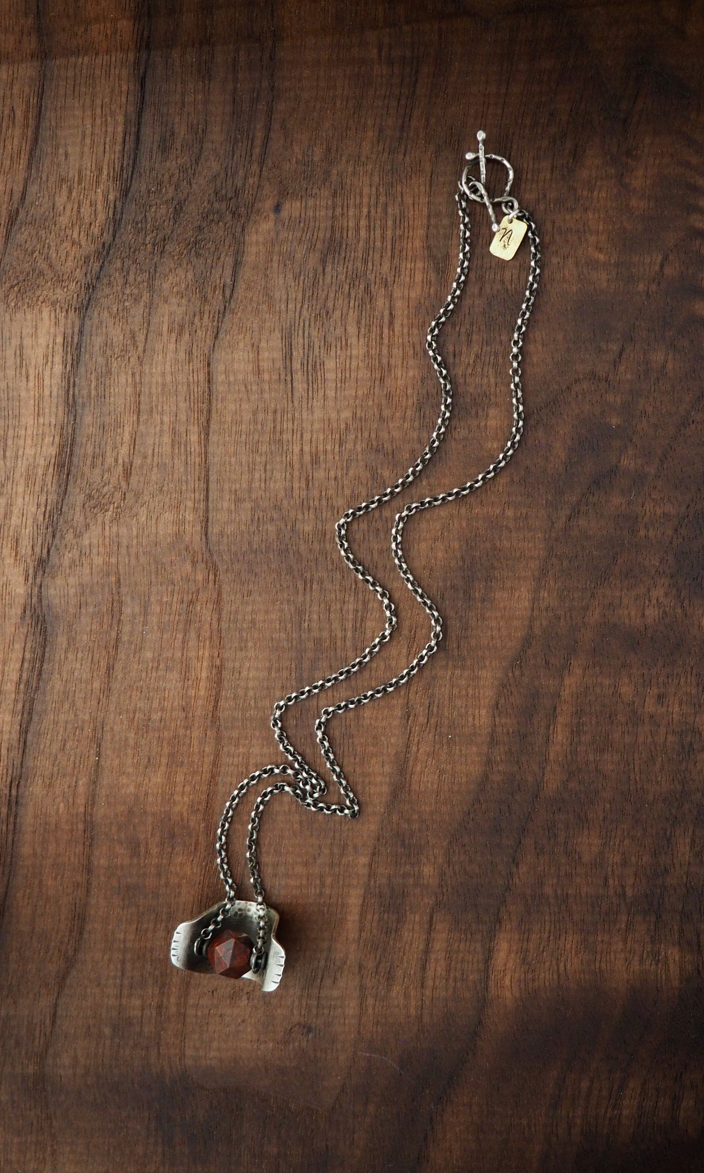 Red Jasper + Silver Valley Spinner Necklace