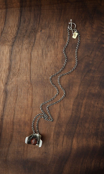 Red Jasper + Silver Valley Spinner Necklace