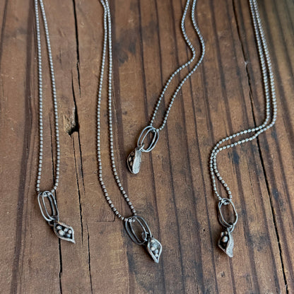Sculpted Tiny Seed Pod Necklace