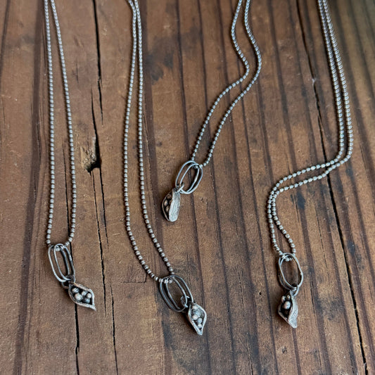 Sculpted Tiny Seed Pod Necklace