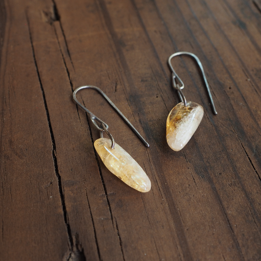 Citrine Nugget Dangles #1